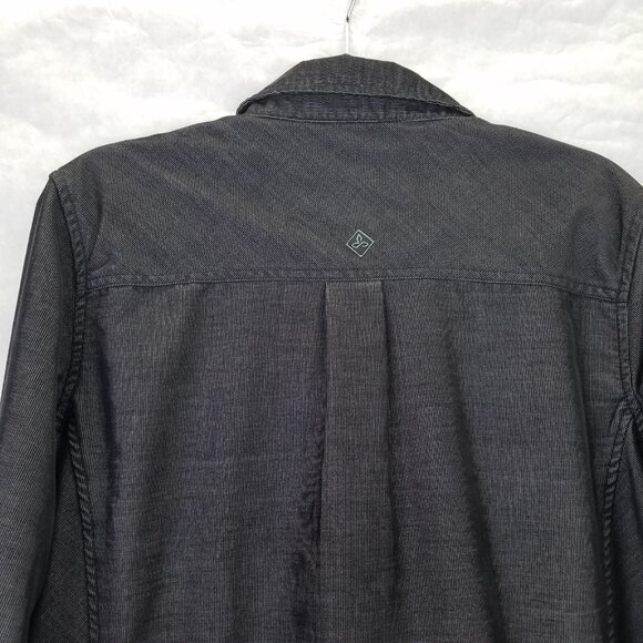 Prana Kellan Button Down Shirt Men’s M Cargo Slim Fit Grey Flip Cuff Pearl Snap - Picture 11 of 16